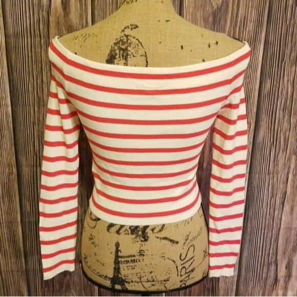 Adorable Topshop Striped Wide Neck Top - Picture 4 of 6